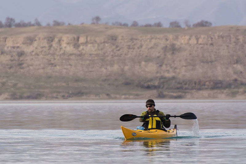 Kayaking on Issyk-Kul lake, Karakol, Kyrgyzstan